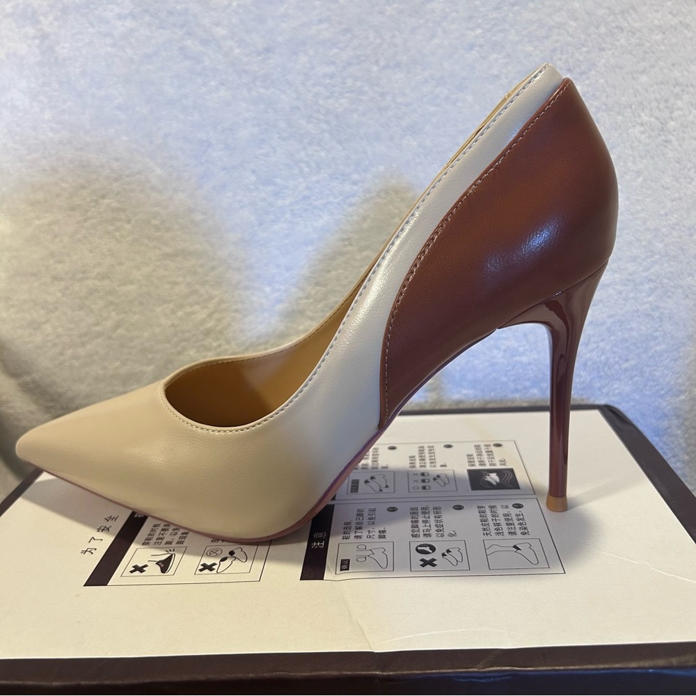 SHEIN Elegant Pointy Heels Women’s Pumps in Tan/Brown Sz 41 (US 10) NEW - Picture 11 of 14
